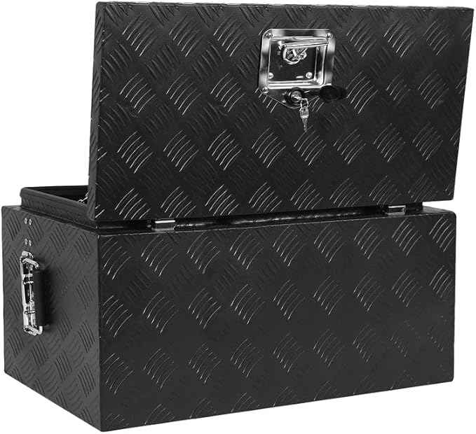 30 Inch Heavy Duty Aluminum Tool Box - Waterproof Square Truck Storage Organizer Chest for Pickup Truck Bed, RV Trailer - T-Handle Lock and Keys Included 30"(W) x 17"(D) x 18"(H)