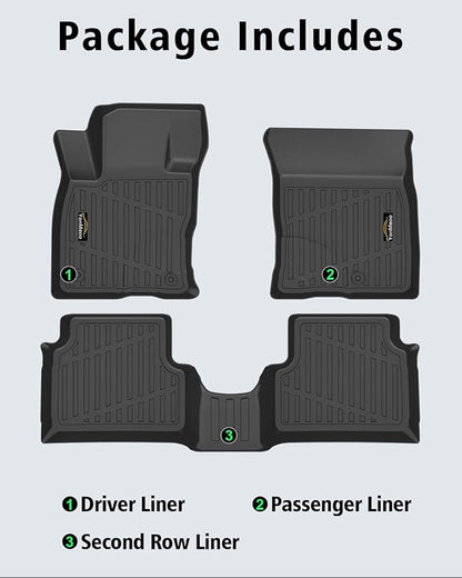 Floor Mats Custom for Ford Maverick 2022-2025 2026 Gas (Not for Hybrid) All Weather TPE Rubber Protection Front & Rear Row Anti-Slip Automotive Floor Liners for Maverick 2025 Accessories, Black
