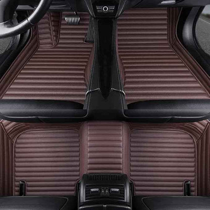 Custom Making Car Floor Mats Compatible with Audi BMW Mercedes-Benz Toyota Lexus Honda Infiniti Nissan Hyundai Kia All Models 2005-2026 (Striped Dark Brown)