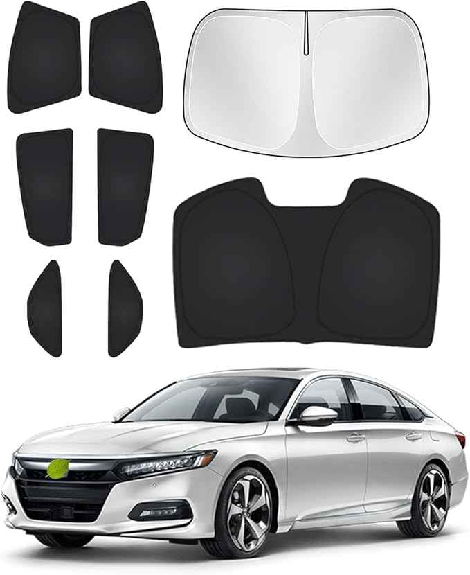 Windshield Sunshades for Honda Accord 2018-2022 Side Rear Window Shade Cover Set Window Sun Visor Blocker Privacy Protection Keep Vehicle Cool Black 8PCS