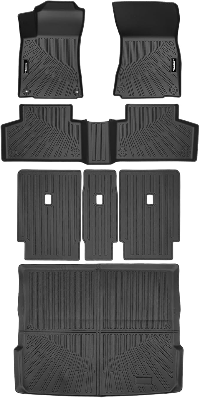 Custom Fit Floor Mats for Mercedes Benz GLB 2020-2024 2025, All Weather TPE Floor Liners with Trunk Mat & Backrest Protectors, Odorless Full Set Interior Accessories