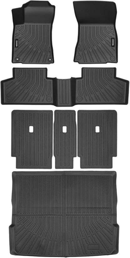 Custom Fit Floor Mats for Mercedes Benz GLB 2020-2024 2025, All Weather TPE Floor Liners with Trunk Mat & Backrest Protectors, Odorless Full Set Interior Accessories