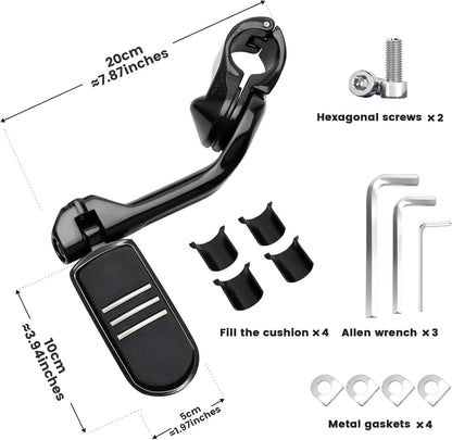 1.25" Highway Footpegs, Motorcycle Adjustable Footrest for Harley Davidson Touring Road King Road Glide Street Glide Electra Glide Dyna Sportster Softail 1 1/4" Engine Guard, Black