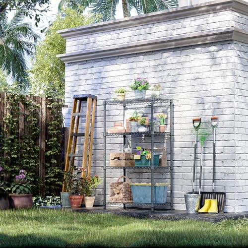 4 Tier Outdoor Metal Storage Shelving Unit