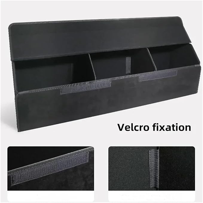 Folding Car Trunk Organizer Compatible For Tesla Model 3 X S Y Leather Big Capacity Storage Box Detachable Partition Car Trunk Storage