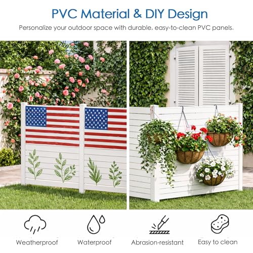 50" W x 48" H Outdoor Privacy Screen with Aluminum Posts (32.63 Sq Ft)