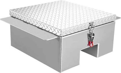 VEVOR Truck Bed Tool Box, Heavy Duty Aluminum Tool Box with Diamond Plate, Storage Toolbox Chest Organizer Supports up to 220 lbs, Ideal for Pickup, Truck Bed, RV, Trailer, 30.3 x 24 x 12.2 in, Silver