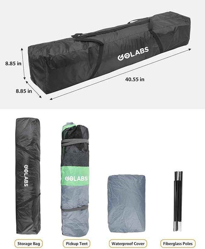 Golabs Truck Bed Tent for 5-6 Ft Bed, 8-Minute Easy Setup by Pre-Assembled Design, Waterproof PU2000mm, 2-Person Portable with Extra Rainfly Cover for Camping & Outdoor, Includes Storage Bag