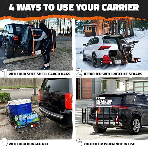 60"x24"x6" Heavy Duty Trailer Hitch Cargo Carrier w