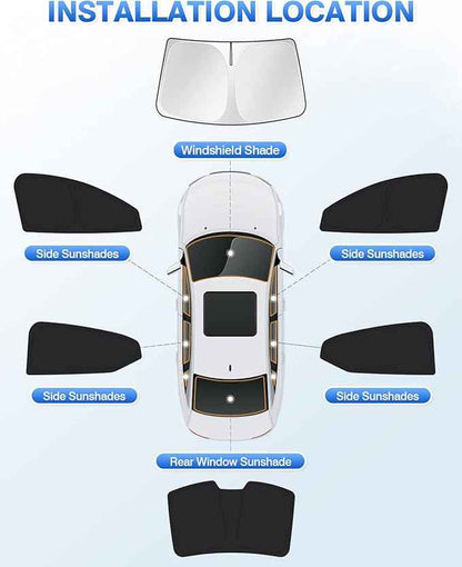 Sunshade for 2020-2025 2026 Nissan Sentra Windshield Sun Shade Side Rear Window Shade Cover Sun Visor Shield Privacy Protection Keep Vehicle Cool Black 6PCS