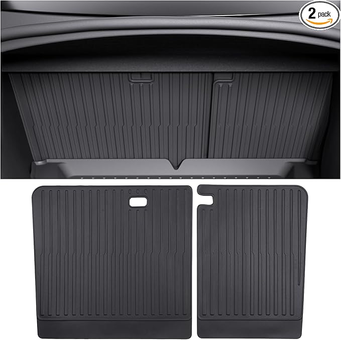 2nd Row Seatback Protector Compatible with Tesla Model 3 Highland 2024-2026 5 Seat Back Seat Cover Mat All Weather Cargo Liner Accessories | Custom Fit Trunk Protection (2PCS Backrest Protector)