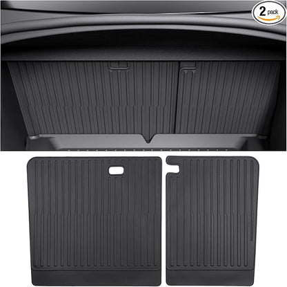 2nd Row Seatback Protector Compatible with Tesla Model 3 Highland 2024-2026 5 Seat Back Seat Cover Mat All Weather Cargo Liner Accessories | Custom Fit Trunk Protection (2PCS Backrest Protector)