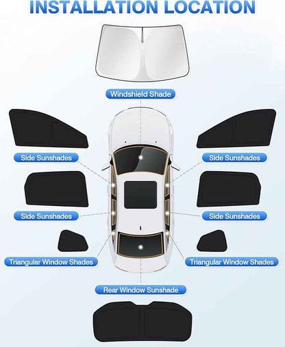 Sunshades for 2021-2025 2026 Nissan Rogue (NOT for Nissan Rogue Sport) Accessories Windshield Sunshade Side Rear Windows Sun Visor Privacy Protection Keep Vehicle Cool Black 8PCS