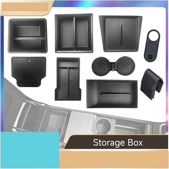 Storage Box Compatible For Tesla Model Y Juniper Accessories Center Console Trays Compatible For Tesla Model Y Juniper 2025-2026 Webcam Cover(Armtest hidden box)
