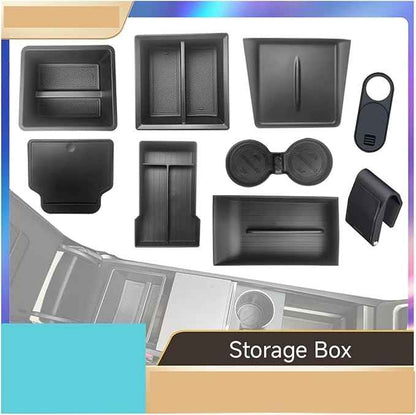 Storage Box Compatible For Tesla Model Y Juniper Accessories Center Console Trays Compatible For Tesla Model Y Juniper 2025-2026 Webcam Cover(Armtest hidden box)