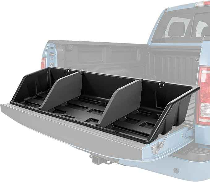 GEARLAST 56 inch Truck Bed Cargo Box, Truck Bed Organizers and Storage,Truck Bed Storage System with Isolation Netting and Tarpaulin, Tailgate-slide Design for Effortless Loading/Unloading