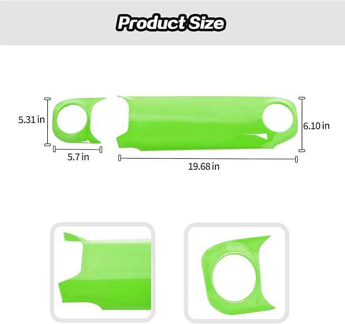 JeCar 2pcs for 2024 Jeep Wrangler JL Interior Center Console Dash Panel Cover Trim (Green)