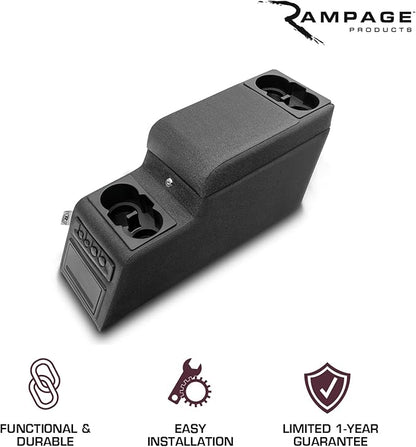 RAMPAGE PRODUCTS Locking Center Console for Jeep CJ/Wrangler YJ | Spice Denim | 31617 | Fits 1976-1983 Jeep CJ5 / 1976-1986 Jeep CJ7 / 1987-1995 Wrangler YJ