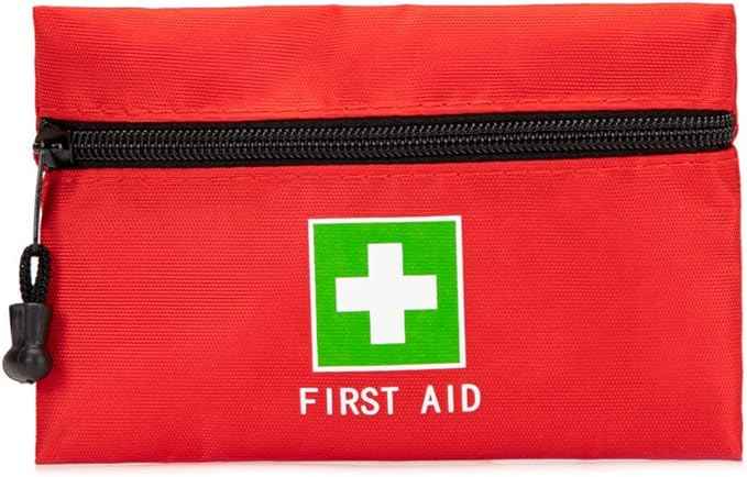 Red Emergency Bag First Aid Small Empty Travel Rescue Pouch First Responder Storage Medicine Pocket Bags for Car Home Office Kitchen (6.3x4.3 12pcs green print)