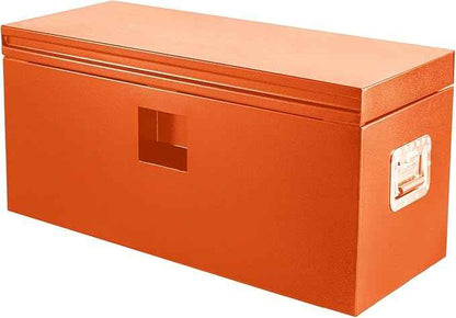 Black Steel Truck Bed Tool Box, Powder Coated Storage Chest, Weatherproof Trailer ToolBox Storage Organizer for Pickup, Truck Bed, RV, Trailer (24 * 15 * 15 - Orange)