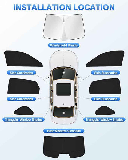 Windshield Sun Shade for 11th Gen Honda Civic 2022-2025 2026 (NOT for Hatchback) Side Rear Window Shade Cover Kit Full Window Sun Visor Shield Camping Keep Vehicle Cool Black 8PCS