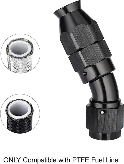 EVIL ENERGY 4AN 30 Degree PTFE One Piece Full Flow End Hose Fitting Aluminum Black