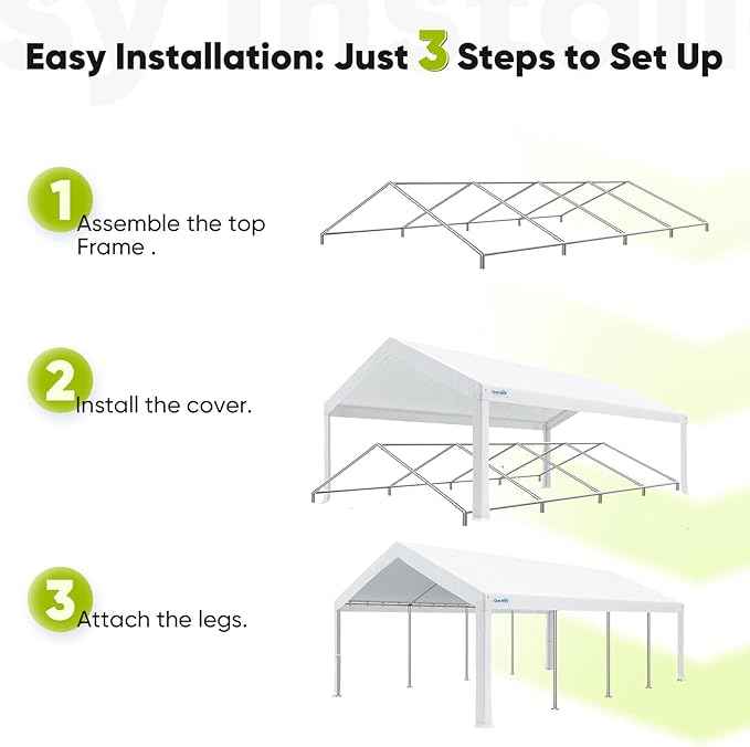 Quictent 10x30 Party Tent Heavy Duty Outdoor Canopy Tent Carport Wedding Event Shelter BBQ Wedding Tents for Parties with Storage Bags(Church)