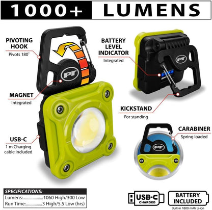 Performance Tool W2689 1000LM Li-Ion Utility Work Light