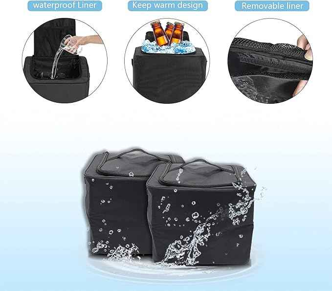 Large Trunk Organizer with Cooler, 3 Compartments SUV Cargo Organizer, Portable Trunk Organizer for suv,car,truck,rv,jeep(black)