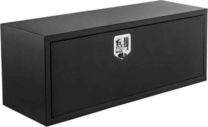Black Steel Truck Bed Tool Box, Powder Coated Storage Chest, Weatherproof Trailer ToolBox Storage Organizer for Pickup, Truck Bed, RV, Trailer (30 * 18 * 18)