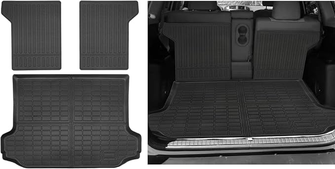 Custom Fit Floor Mats for Toyota RAV4 2006-2012, All Weather TPE Floor Liners with Trunk Mat & Backrest Protectors, Odorless Full Set Interior Accessories