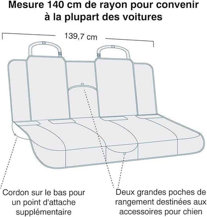 Kurgo Heather Bench Seat Cover - Waterproof Car Seat Protector for Dogs - Stylish Two-Tone Fabric - Stain Resistant Cover - Secure Fit - Durable Travel Gear - Heather Charcoal Grey