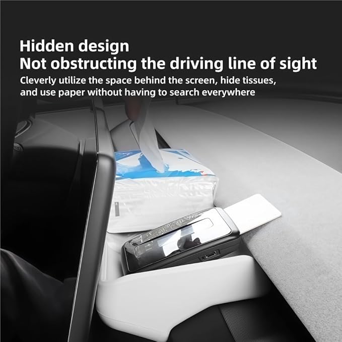 GGCLIMAX Car Organizer Silicone Dashboard Storage Tray Compatible with Tesla Model 3 Highland 2024 Rear Screen Organizer Non Destructive Installation Anti Slip Design(Black)