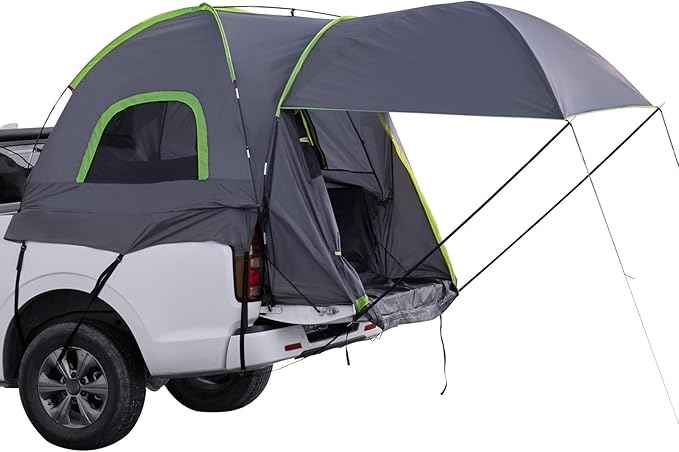 VEVOR Pickup Truck Tent, Fits 5.0-8.2 ft Truck Tents for Camping, Waterproof PU2000 mm 2-3 Person Sleeping Truck Bed Tent, Sturdy Truck Bed Camper Shell with Expandable Awning, Rainfly, Storage Bag