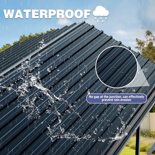 JY QAQA 20 x 20 FT Heavy Duty Metal Carport Canopy with Galvanized Steel Roof