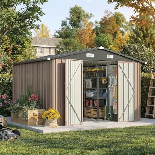 10x10 FT Outdoor Storage Shed with Floor Frame