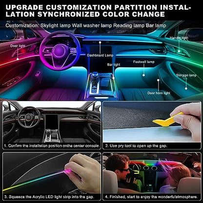 Dreamcolor Acrylic Interior Car LED Strip Light with Wireless APP