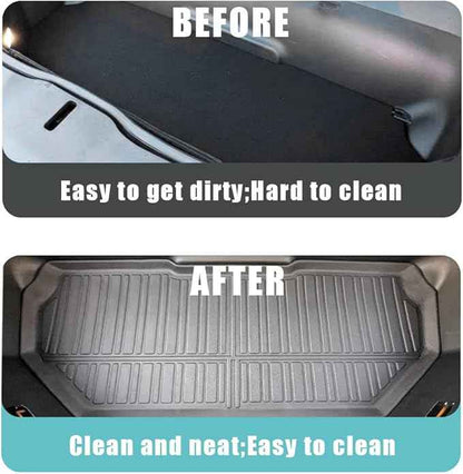 BestEvMod for Rivian R1T R1S All-Weather Front Trunk Mat TPE Material Rubber Cargo Liner Compatible with Rivian R1T R1S 2022 2023 2024 Accessories (Upper Layer)