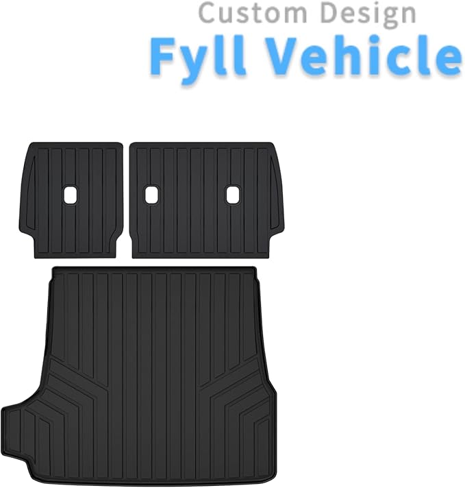 Trunk Mat for 2025 Toyota 4Runner Gas（Non Hybrid EV & i-Force MAX） 5-Seater All Weather Protection TPE Rubber Trunk Liner - Velcro Backrest Protector for Cargo Liners Accessoriess Odorless Anti-Slip