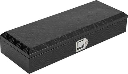 Truck Bed Tool Box,Heavy Duty Aluminum Five Stripes Plate Tool Box with 2 Sliding Shelf, Trailer Tool Box for Pick Up Truck RV Trailer, Chest Storage Organizer with Lock and Keys, 34.5''x12.75''x6.4''