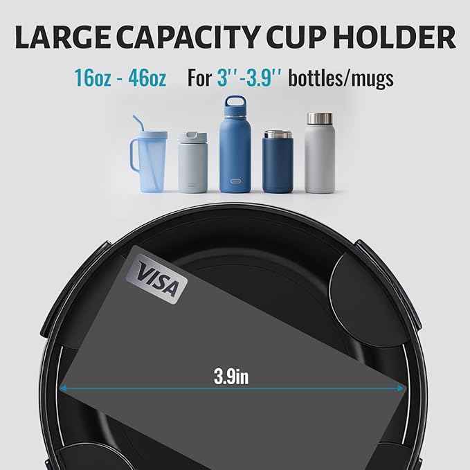 3-in-1 Car Back Seat Organizer Headrest Mount - Adjustable Storage Box with Cup Holder & Tablet Phone Holder for 5-13 Inch Devices, Fits Headrest Posts 0.6in Diameter & 4.2-5.7in Spacing