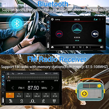 Wireless Carplay Double Din Car Stereo with Backup Camera