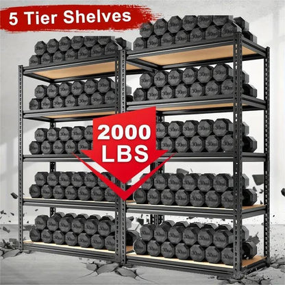 2000LBS Storage Shelves 5 Tier Garage Shelving Heavy Duty