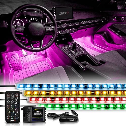 Aura RGB Interior Car Lights with Remote Control (4 Count)