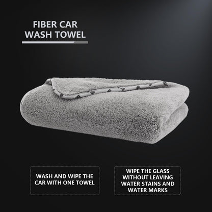 SPTA Car Microfiber Towels Woolly Mammoth Large, Super Absorbent and Soft Microfiber Towels for Cars, Gray (26.4 x 38.2 inch) -MT035
