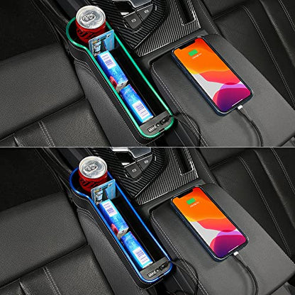 2 Pack LED Car Seat Gap Organizer with 56W Charger (2 Count)