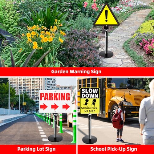 Heavy Duty Parking Sign Base Cast Iron 48" Parking Sign Post (3 Count)