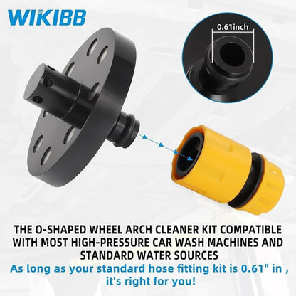 O-Ring Chassis Cleaner Flusher Kit,360° Spinning Nozzle, Undercarriage Cleaner with Quick Coupling, Efficient Wheel Arches/Undercarriage Cleaner Powerful Cleaning in Hidden Areas for All Car (4pc) - AutoBay