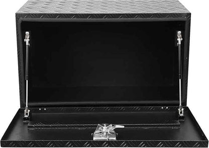 30 Inch Truck Tool Box Waterproof Square Truck Storage Aluminum Bar Tread Tool Underbody Box Organizer Chest for Pick Up Truck Bed, RV Trailer