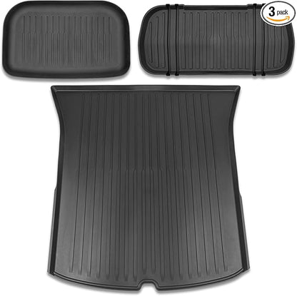 All Weather Cargo Liners for New 2025 2026 Tesla Model Y Juniper Trunk Mat with Front and Rear Frunk Trunk Tray Mats Protector Anti-Slip TPE Accessories (3PCS)